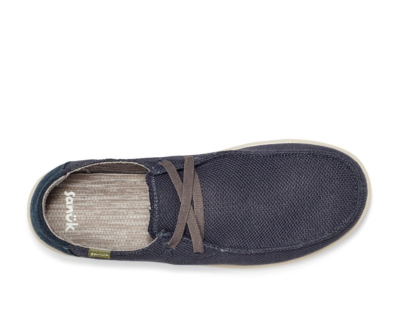 Sanuk Shaka Mesh No Tie Men's Sidewalk Surfers Navy | Canada 289PJJ